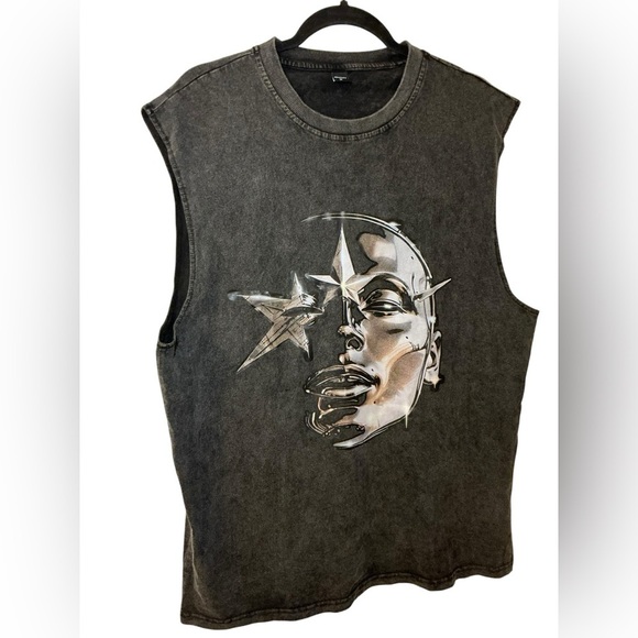 SHEIN Dark Gray Crew Neck Tee - Picture 2 of 3